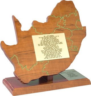 Honorary Award — Leeuwkop Prison | Presented to L. Ron Hubbard by the inmates of South Africa’s Leeuwkop Prison in acknowledgment of his criminal reform technology: “You have brought hope to the lives of many. You have changed our South African prisons of pain and sorrow to places of hope and life.”